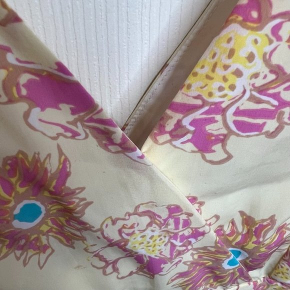Anthropologie O by Organics Floral Pink/Yellow Dress Size 4 - Picture 5 of 11